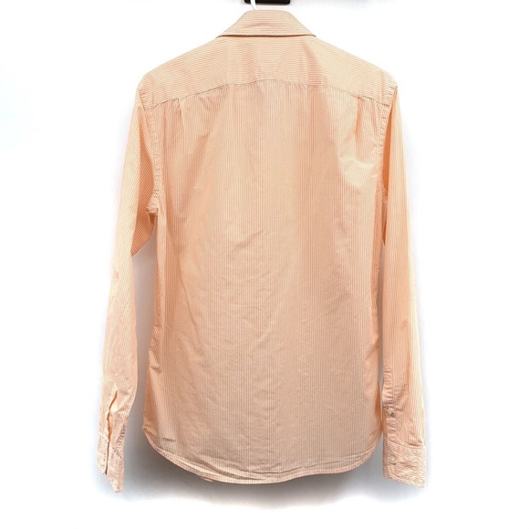 Gap Orange White Stripe Lived In Button Down Shirt - Picture 6 of 8